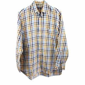 Herzfeld Plaid Checkered Casual Button Down Med